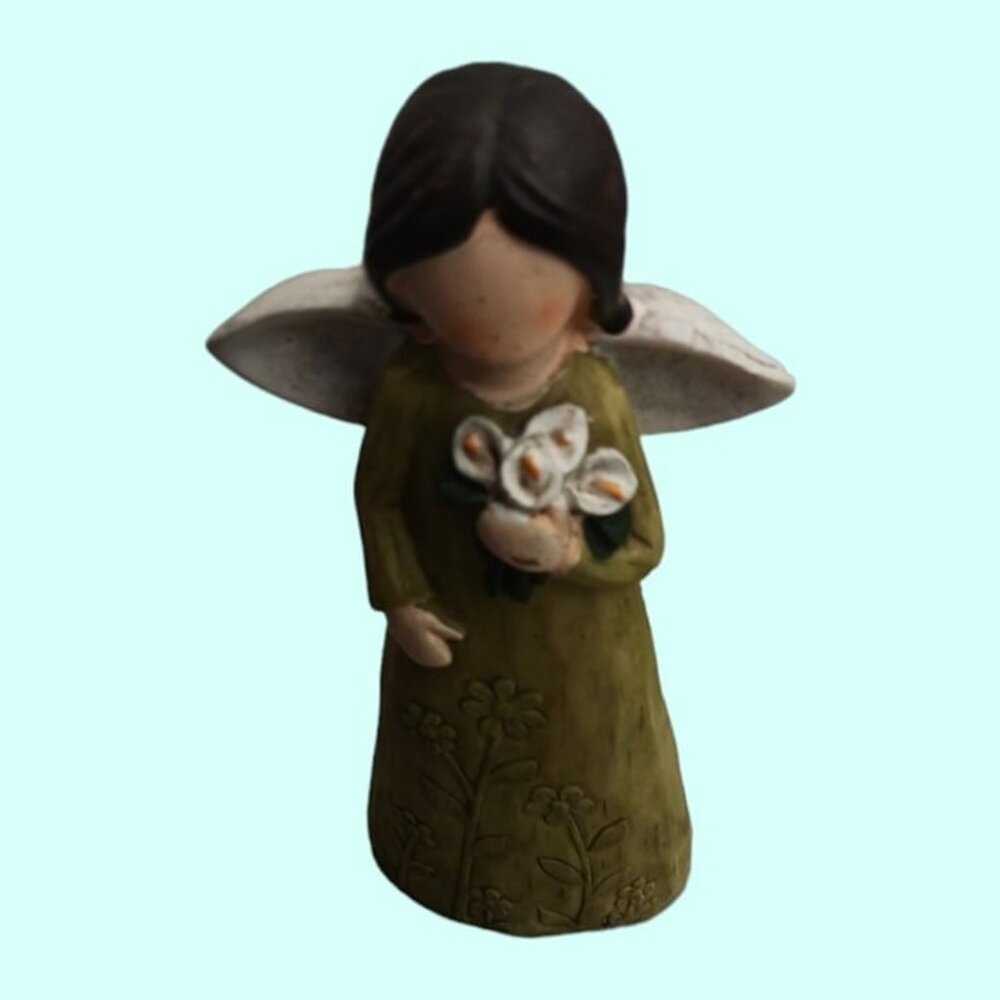 Vtg Angel of the flower figurine wings resin - Picture 7 of 7